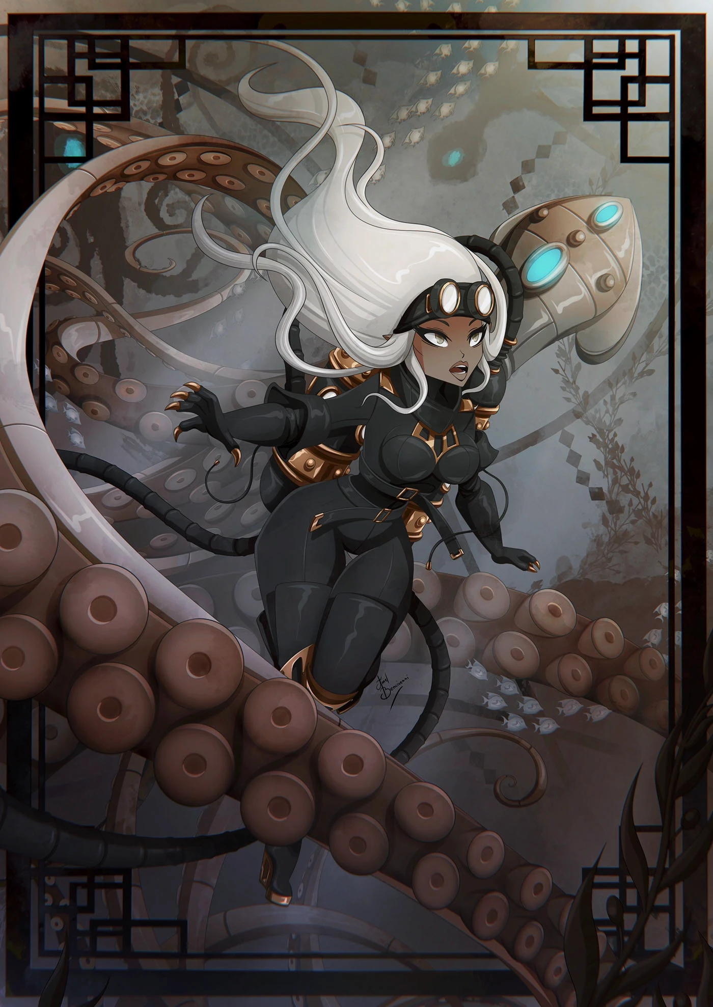 Dofus Octopus Summoner - White Hair Fantasy Wallpaper